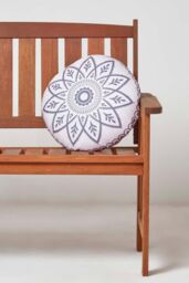 Homescapes Luxury Waterproof Henna Round Grey Outdoor Cushion 40 cm, Set of 2 - Size: 40 cm x 40 cm - thumbnail 3