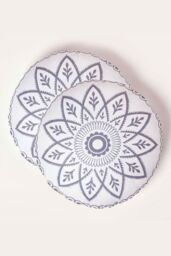 Homescapes Luxury Waterproof Henna Round Grey Outdoor Cushion 40 cm, Set of 2 - Size: 40 cm x 40 cm - thumbnail 1