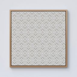 Warren Reed - Designer Abstract Ornament Pattern Framed Canvas in Light Brown - Size: w40 inch x h40 inch - thumbnail 1