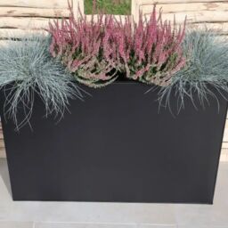 Woven Wood 90cm Long Zinc Galvanised Matte Black 60cm Tall Trough Planter - thumbnail 8