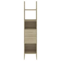 Berkfield Home Book Cabinet Sonoma Oak 40x35x180 cm Engineered Wood in Light Tan - Size: 40 x 35 x 180 cm - thumbnail 4