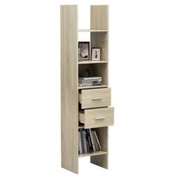 Berkfield Home Book Cabinet Sonoma Oak 40x35x180 cm Engineered Wood in Light Tan - Size: 40 x 35 x 180 cm - thumbnail 7
