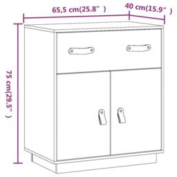 Berkfield Home Sideboard Grey 65.5x40x75 cm Solid Wood Pine - thumbnail 9