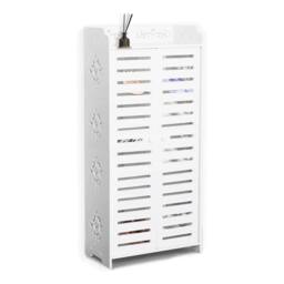 FORGEVIO White Wooden Shoe Storage Cabinet with Door, Freestanding Footwear - thumbnail 1