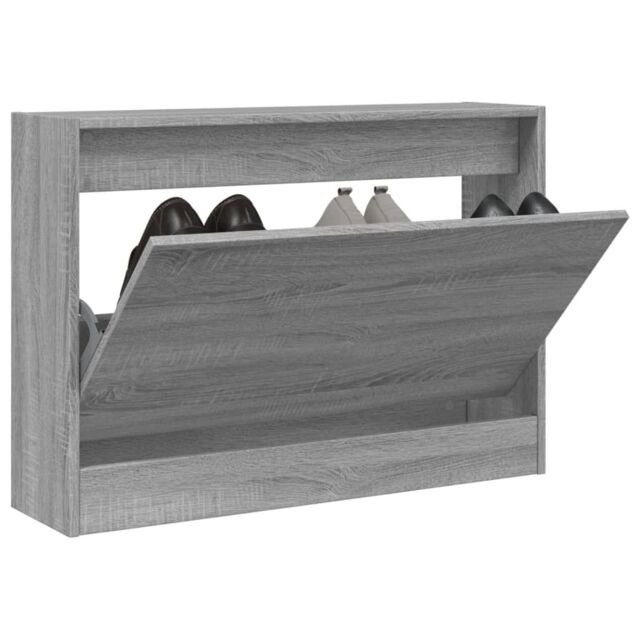 Berkfield Home Shoe Cabinet Grey Sonoma 80x21x57 cm Engineered Wood - Size: 80 x 21 x 57 cm - image 1
