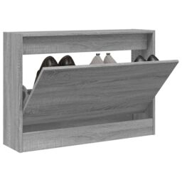 Berkfield Home Shoe Cabinet Grey Sonoma 80x21x57 cm Engineered Wood - Size: 80 x 21 x 57 cm - thumbnail 1