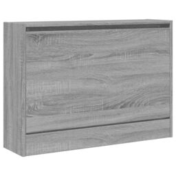 Berkfield Home Shoe Cabinet Grey Sonoma 80x21x57 cm Engineered Wood - Size: 80 x 21 x 57 cm - thumbnail 4