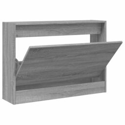Berkfield Home Shoe Cabinet Grey Sonoma 80x21x57 cm Engineered Wood - Size: 80 x 21 x 57 cm - thumbnail 2
