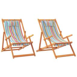 Berkfield Home Folding Beach Chairs 2 pcs Multicolour Fabric