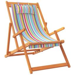 Berkfield Home Folding Beach Chairs 2 pcs Multicolour Fabric - thumbnail 3