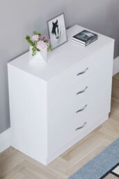 Home Discount Vida Designs Riano 4 Drawer Chest of Drawers Storage in White - thumbnail 4