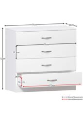 Home Discount Vida Designs Riano 4 Drawer Chest of Drawers Storage in White - thumbnail 7