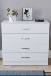 Home Discount Vida Designs Riano 4 Drawer Chest of Drawers Storage in White - thumbnail 3