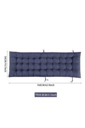 Living and Home 160x50cm Dark Blue Outdoor Sun Lounger Cushion with Slip-Over Back & Side Tie Straps - Size: 160x50 cm - thumbnail 8