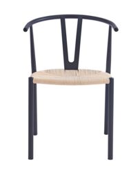 Nordlys Set of 2 Industrial Metal Dining Room Chairs in Black - thumbnail 6