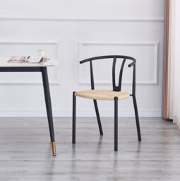 Nordlys Set of 2 Industrial Metal Dining Room Chairs in Black - thumbnail 2