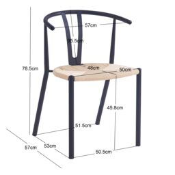 Nordlys Set of 2 Industrial Metal Dining Room Chairs in Black - thumbnail 5