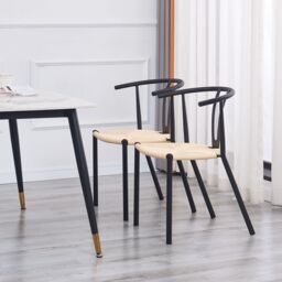 Nordlys Set of 2 Industrial Metal Dining Room Chairs in Black - thumbnail 3