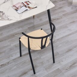 Nordlys Set of 2 Industrial Metal Dining Room Chairs in Black - thumbnail 4