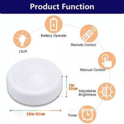 Havendro 6-Pack LED Puck Lights with 2 Remote, 16 Colors in White - thumbnail 2
