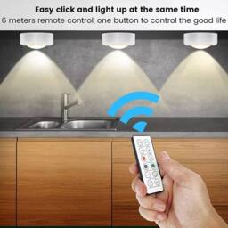 Havendro 6-Pack LED Puck Lights with 2 Remote, 16 Colors in White - thumbnail 4