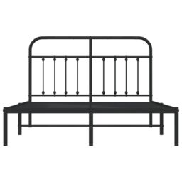 Berkfield Home Metal Bed Frame with Headboard Black 140x190 cm - thumbnail 6