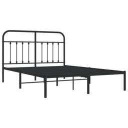 Berkfield Home Metal Bed Frame with Headboard Black 140x190 cm - thumbnail 5