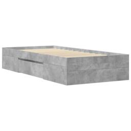 Berkfield Home Bed Frame without Mattress Concrete Grey 90x200cm Engineered Wood - Size: 90x200 cm - thumbnail 7