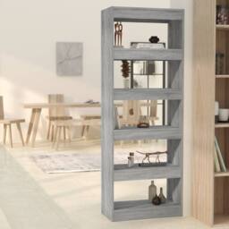 Berkfield Home Book Cabinet/Room Divider Grey Sonoma 60x30x166 cm Engineered Wood - Size: 60 x 30 x 166 cm - thumbnail 2