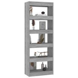 Berkfield Home Book Cabinet/Room Divider Grey Sonoma 60x30x166 cm Engineered Wood - Size: 60 x 30 x 166 cm - thumbnail 6