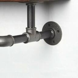 KORVIXA Industrial Style Clothes Rail 125x31x20cm in Natural - Size: 1000mm - thumbnail 4