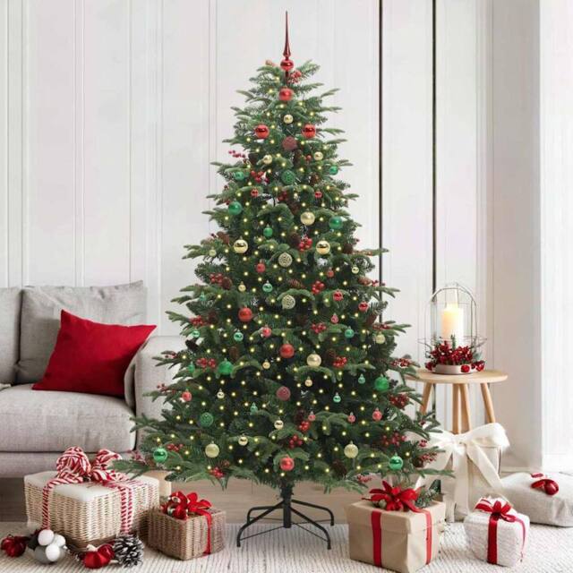 Berkfield Home Artificial Christmas Tree with 300 LEDs with Stand Green 180 cm - image 1