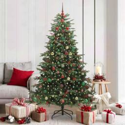 Berkfield Home Artificial Christmas Tree with 300 LEDs with Stand Green 180 cm