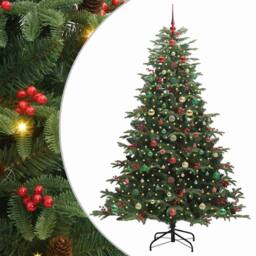 Berkfield Home Artificial Christmas Tree with 300 LEDs with Stand Green 180 cm - thumbnail 2