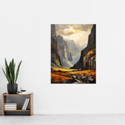 "Artery8 Glencoe Gorge Oil Painting Atmospheric Sunlight Breaking Through Clouds Extra Large XL Unframed Wall Art Poster Print - Size: W24"" x H32""" - thumbnail 4