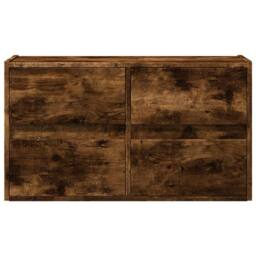 Berkfield Home TV Wall Cabinet with LED Lights Smoked Oak 80x31x45 cm in Brown - Size: 80 x 31 x 45 cm - thumbnail 6