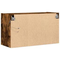 Berkfield Home TV Wall Cabinet with LED Lights Smoked Oak 80x31x45 cm in Brown - Size: 80 x 31 x 45 cm - thumbnail 8