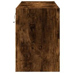 Berkfield Home TV Wall Cabinet with LED Lights Smoked Oak 80x31x45 cm in Brown - Size: 80 x 31 x 45 cm - thumbnail 7