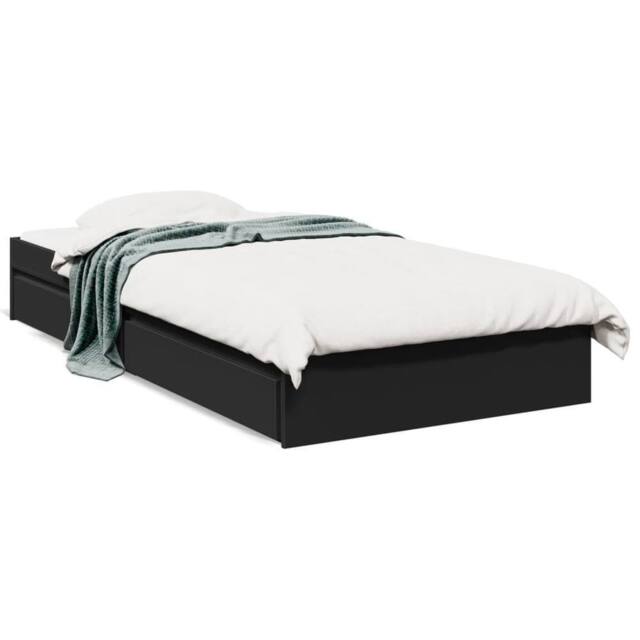 Berkfield Home Bed Frame with Drawers without Mattress Black 90x190 cm Single - image 1