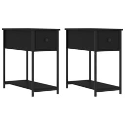 Berkfield Home Bedside Cabinets 2 pcs Black 30x60x60 cm Engineered Wood - Size: 30 x 60 x 60 cm - thumbnail 2