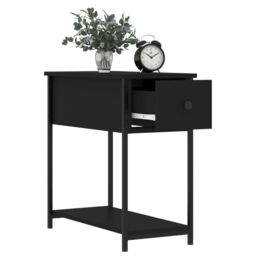 Berkfield Home Bedside Cabinets 2 pcs Black 30x60x60 cm Engineered Wood - Size: 30 x 60 x 60 cm - thumbnail 4