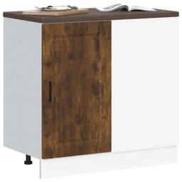 Berkfield Home Kitchen Base Cabinet Porto Smoked Oak Engineered Wood in Brown - thumbnail 1
