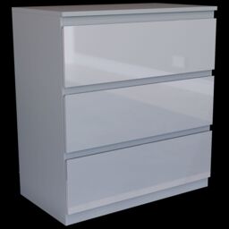 Home Discount Vida Designs Glinton 'HIGH GLOSS 3 Drawer Chest of Drawers' Storage Bedroom Furniture in Grey - thumbnail 6