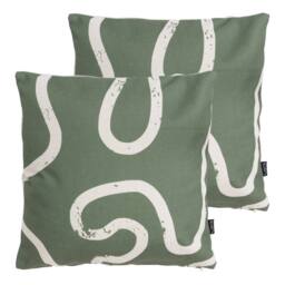 icon Kyoto Fabric Scatter Cushion 4x Green Stripe 43x43cm - Size: 43 cm x 43 cm - thumbnail 1