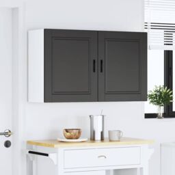 Berkfield Home Kitchen Wall Cabinets 2 pcs¬†Porto Black Engineered Wood in Brown - thumbnail 3