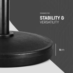 Keplin Parasol Base Stand 20kg, Umbrella Holder for Garden - Fits 45mm Pole in Black - thumbnail 6