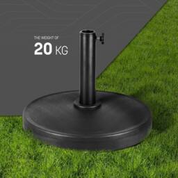 Keplin Parasol Base Stand 20kg, Umbrella Holder for Garden - Fits 45mm Pole in Black - thumbnail 7
