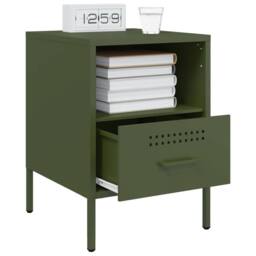 Berkfield Home Sturdy Bedside Cabinets 2 pcs Olive Green 36x39x50.5 cm Steel - thumbnail 4