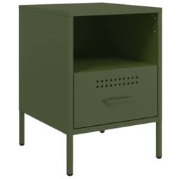 Berkfield Home Sturdy Bedside Cabinets 2 pcs Olive Green 36x39x50.5 cm Steel - thumbnail 5