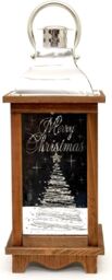 Shatchi Christmas Wooden Lantern Warm White String Lights Xmas Party Decorations Nativity, Multi, 26CM X 14CM X 14CM - Size: 26 cm X 14 cm X 14 cm - thumbnail 4